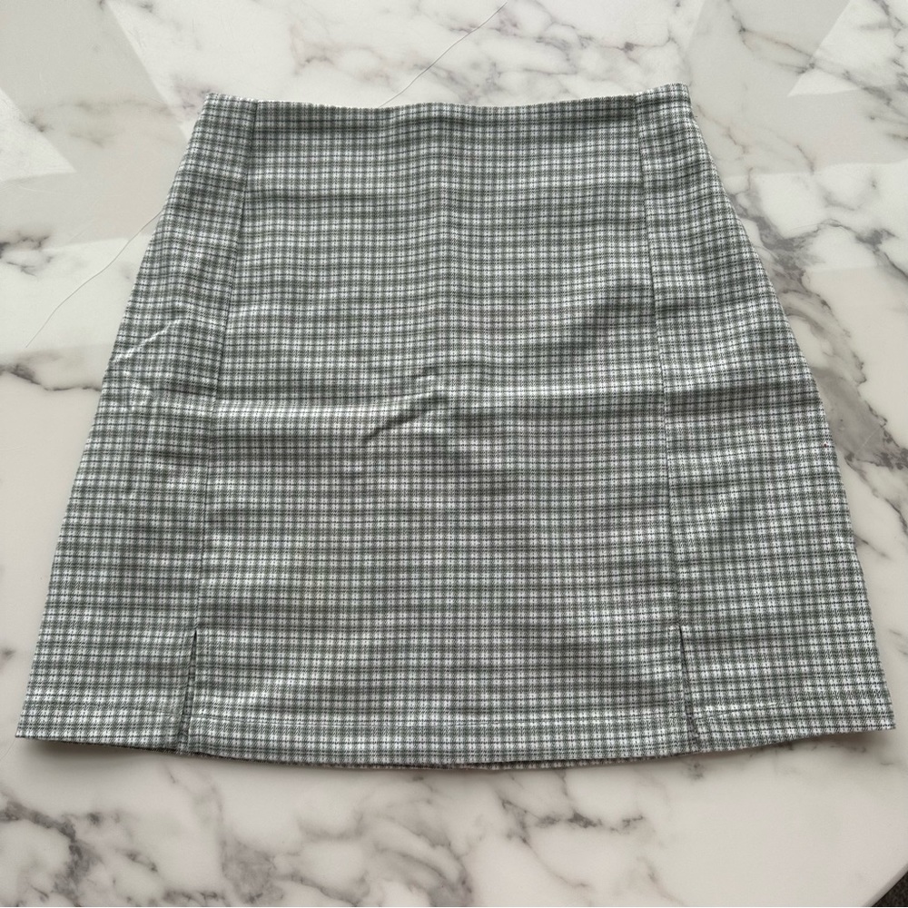 John Galt/Brandy Melville Green Plaid Mini Skirt